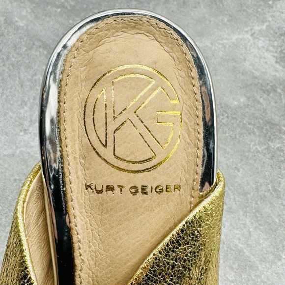 Kurt Geiger Gold Sparkly Leather Stiletto Heels Size 36 - Picture 10 of 13